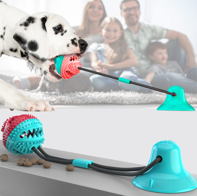 Rubber Treat Dispensing Dog Toy - Hundekau-Spielzeug für Starke Kauer Interaktives Hunde-Saugnapf-Spielzeug