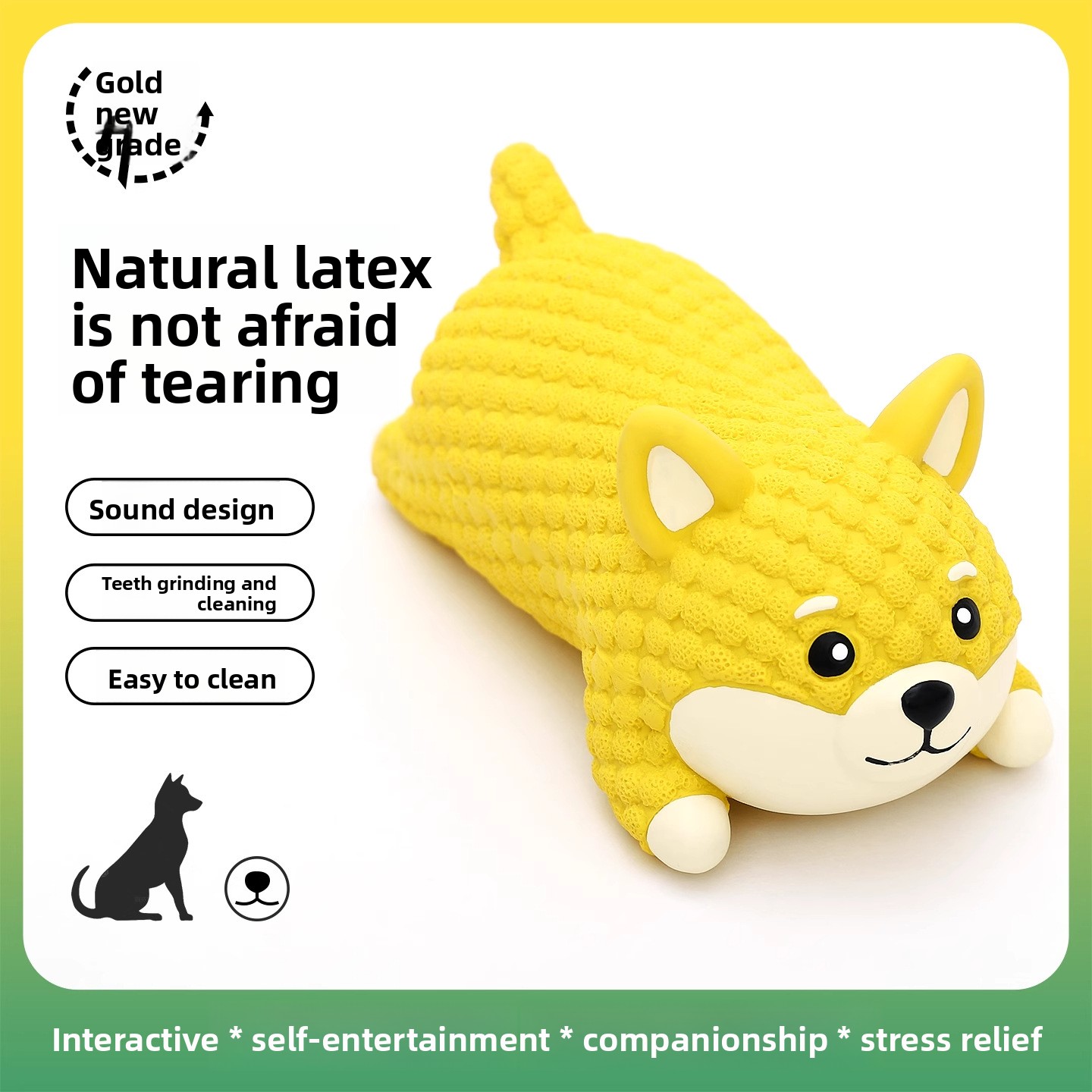 Interactive Squeaky Plush Dog Toy - Quietschendes Latex-Bären-Hundespielzeug mit Strukturierter Oberfläche zur