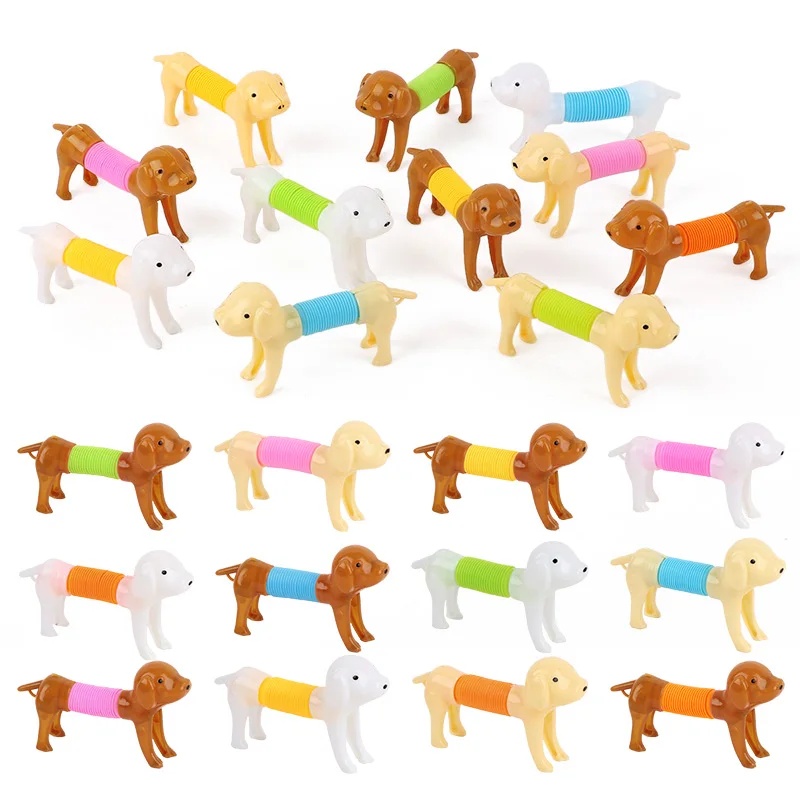 Interactive Squeaky Plush Dog Toy - Langlebiges, buntes, dehnbares Hundespielzeug, 6/12 Stück,